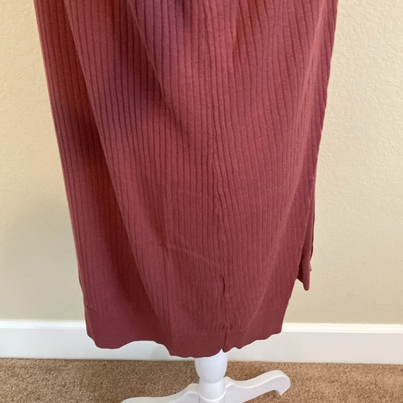 LOFT Ribbed Open Front Cardigan. Size M. Rose colored. Long sleeve. - Picture 8 of 13